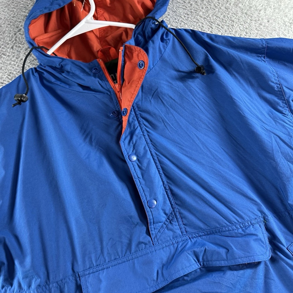 VINTAGE Gap Windbreaker Jacket Mens Small Blue Pull Over Hooded Rain Colorblock - Picture 6 of 12